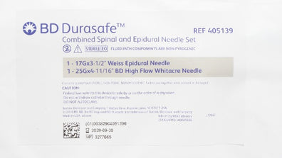 BD 405139 Durasafe Combined Spinal & Epidural Ndle. Set